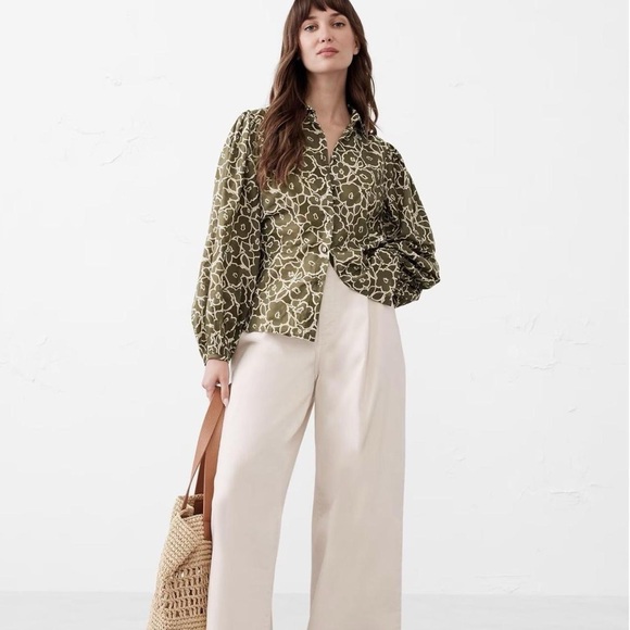 Banana Republic Puff-Sleeve
Button-down Floral Patterned Shirt - Picture 3 of 8